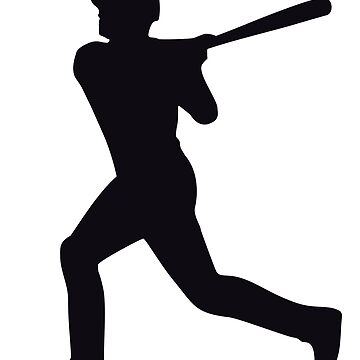 Baseball Player Silhouette - Batter - Black Poster for Sale by