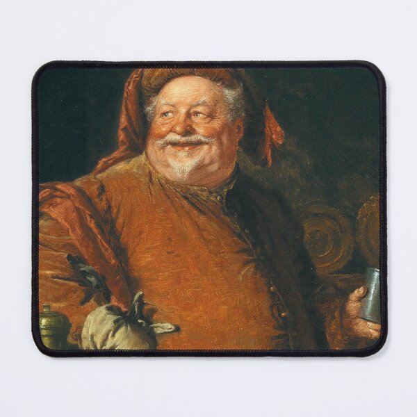 Item preview, Falstaff with a Pewter Jug and a Goblet | Eduard von Grutzner | 1908 Shakespeare Art designed and sold by CJET.