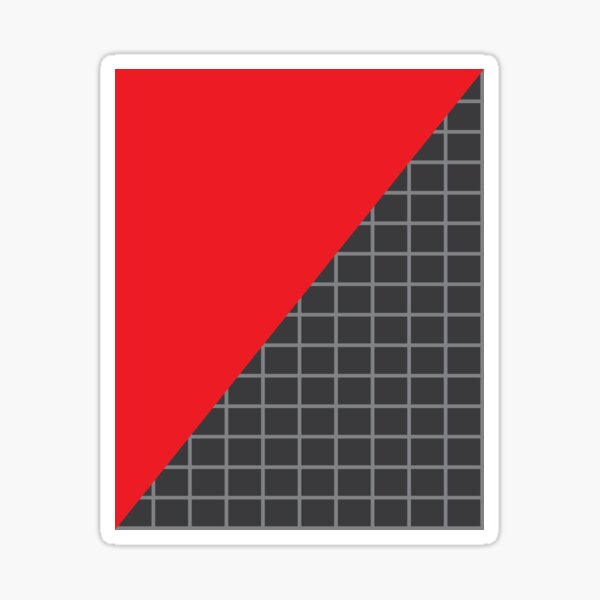 half-red-and-half-grey-checkered-pattern-diagonal-grid-sticker-for