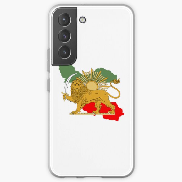 Iran Persia map & flag - Shir o Khorshid - Lion and Sun Samsung Galaxy Soft Case