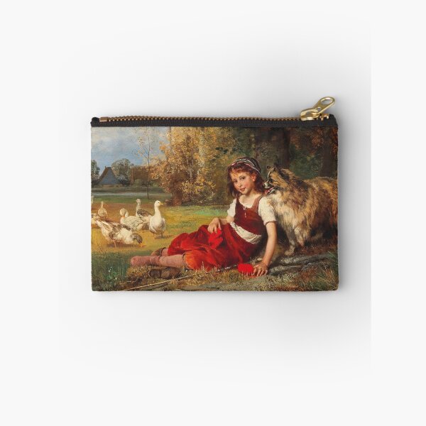 Item preview, A Young Goose Girl Resting | Anton Heinrich Dieffenbach | 1897 Wholesome Animal Art designed and sold by CJET.