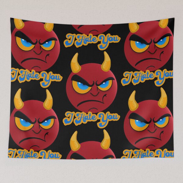 Item preview, Funny Retro I Hate You Devil Emoji Shirt designed and sold by jamie Omahen.
