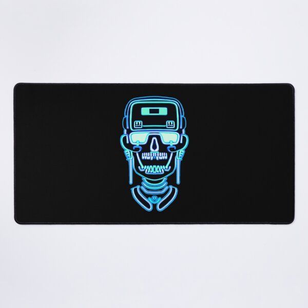 Artikelvorschau, Neon-Roboterschädel blau entworfen und verkauft von DistortedBrain.