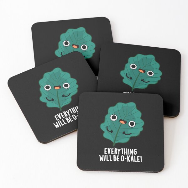 Item preview, Everything Will Be O-kale Funny Veggie Puns (Dark BG) designed and sold by punnybone.