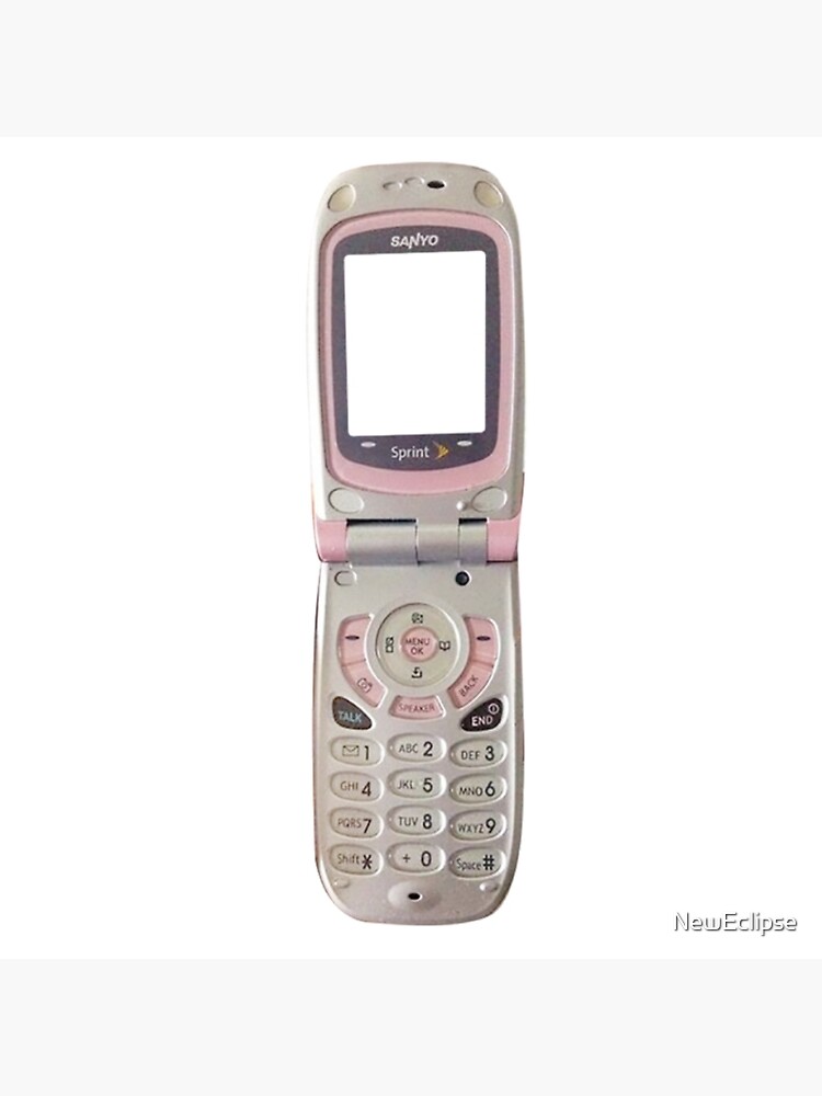 Pink Flip Phone with empty screen Art Board Print for Sale by NewEclipse