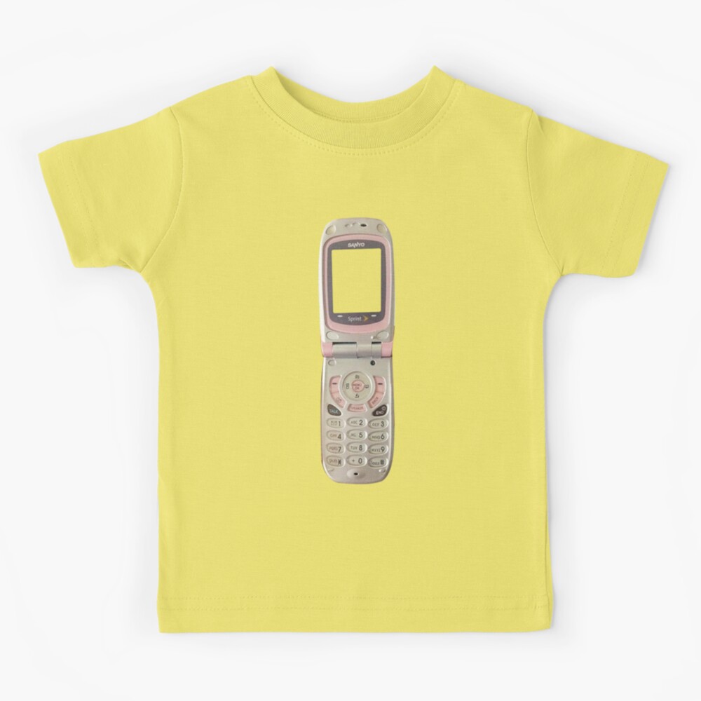 Pink Flip Phone with empty screen Kids T-Shirt for Sale by