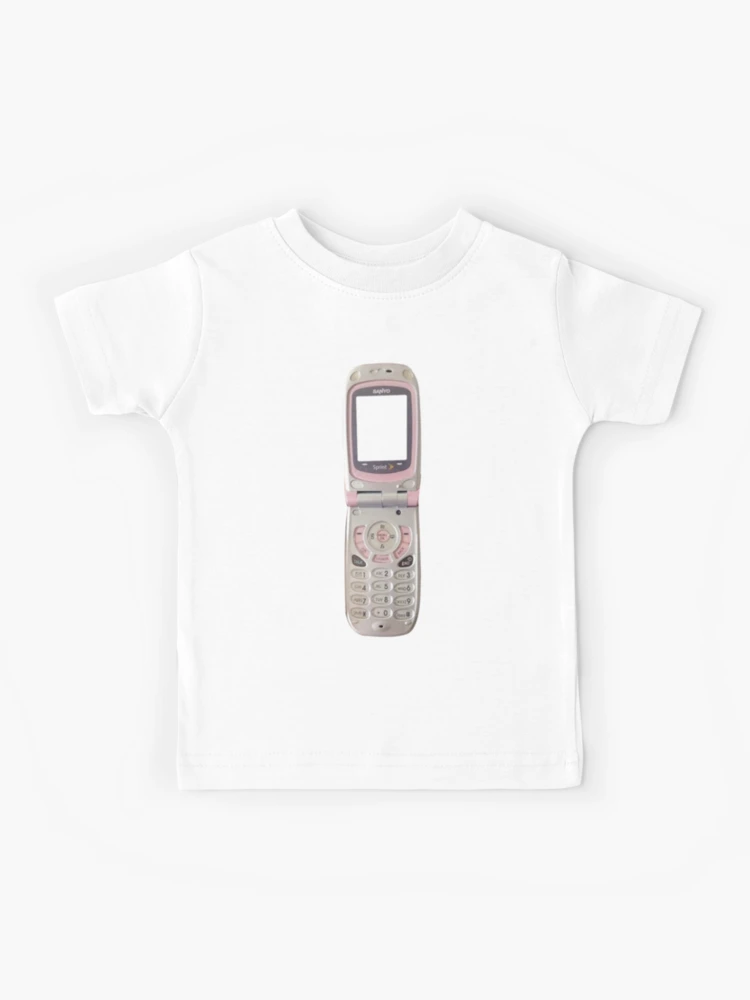 Pink Flip Phone with empty screen Kids T-Shirt for Sale by