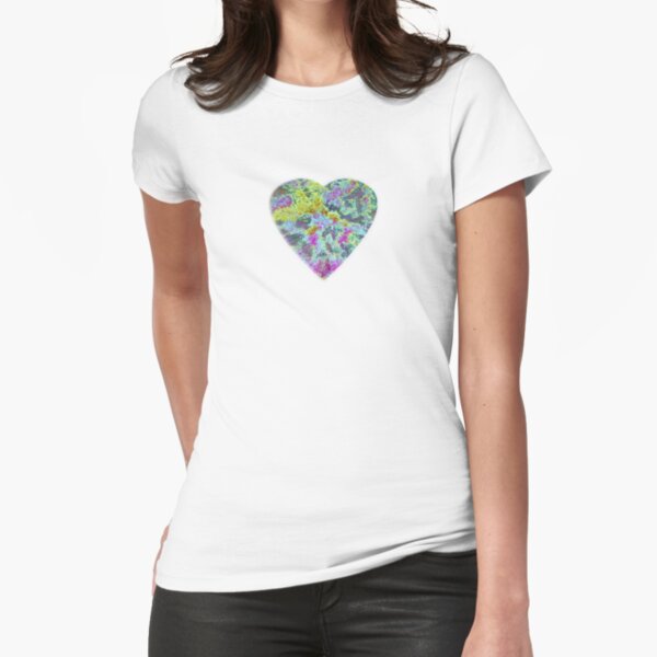 Color Burst Heart Fitted T-Shirt