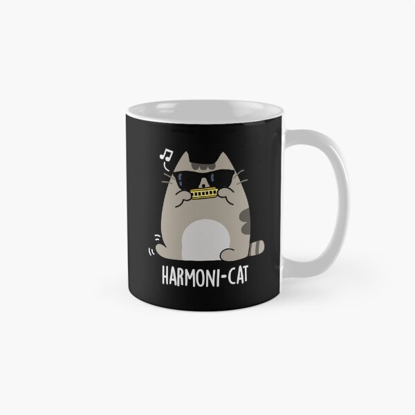 Item preview, Harmoni-cat Harmonica Funny Cat Puns (Dark BG) designed and sold by punnybone.