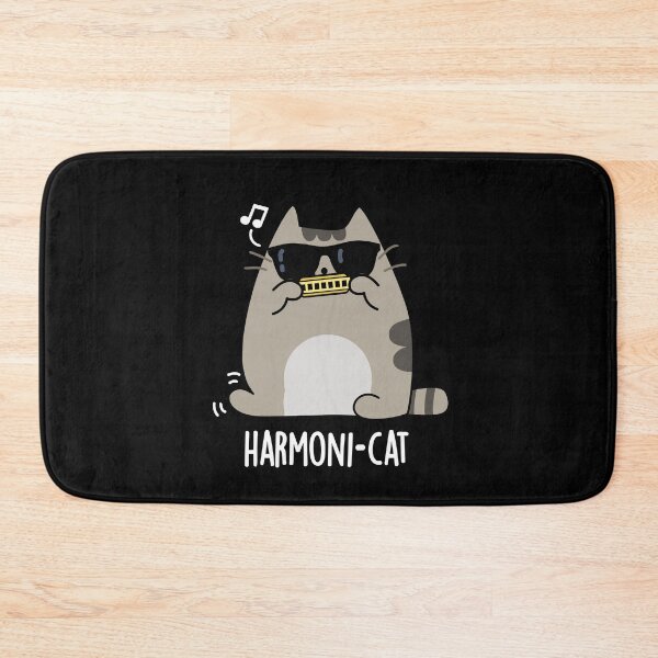 Item preview, Harmoni-cat Harmonica Funny Cat Puns (Dark BG) designed and sold by punnybone.