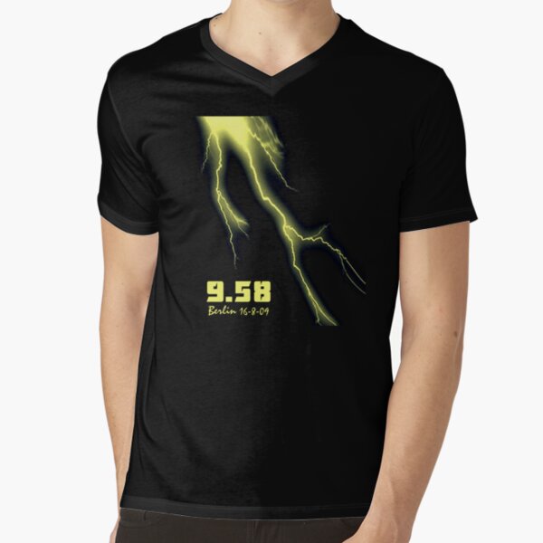 Usain Bolt's 100metres World Record V-Neck T-Shirt