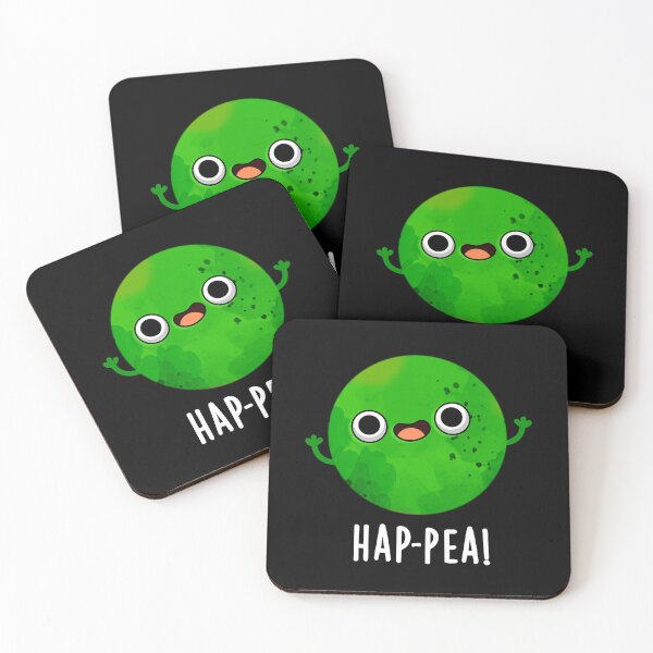 Item preview, Hap-pea Funny Happy Pea Puns (Dark BG) designed and sold by punnybone.