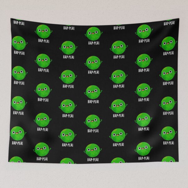 Item preview, Hap-pea Funny Happy Pea Puns (Dark BG) designed and sold by punnybone.