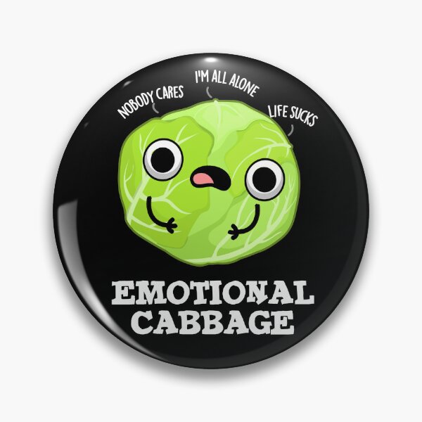 Item preview, Emotional Cabbage Funny Veggie Puns (Dark BG) designed and sold by punnybone.