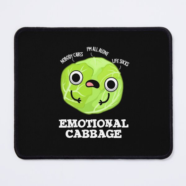 Item preview, Emotional Cabbage Funny Veggie Puns (Dark BG) designed and sold by punnybone.