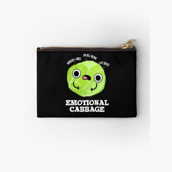 Item preview, Emotional Cabbage Funny Veggie Puns (Dark BG) designed and sold by punnybone.