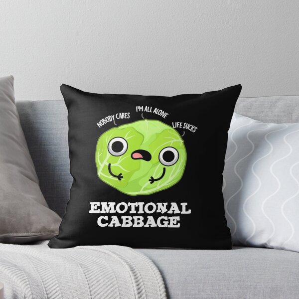 Item preview, Emotional Cabbage Funny Veggie Puns (Dark BG) designed and sold by punnybone.