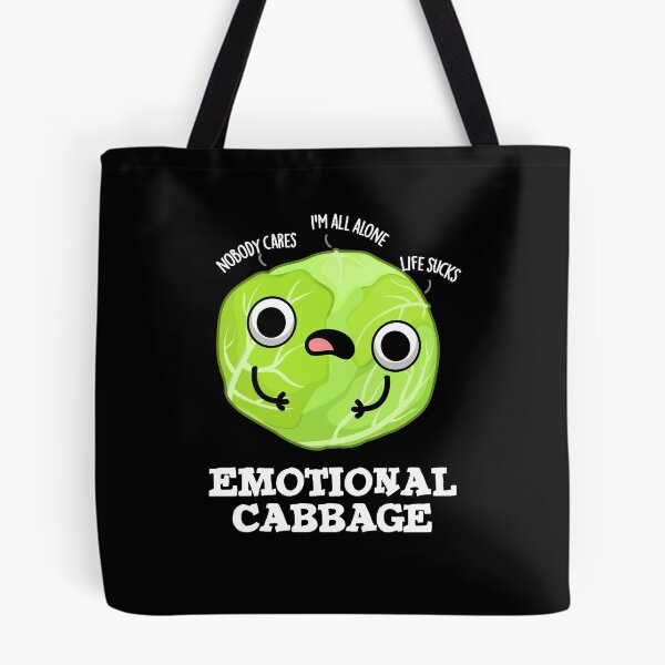 Item preview, Emotional Cabbage Funny Veggie Puns (Dark BG) designed and sold by punnybone.