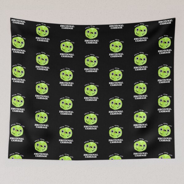 Item preview, Emotional Cabbage Funny Veggie Puns (Dark BG) designed and sold by punnybone.