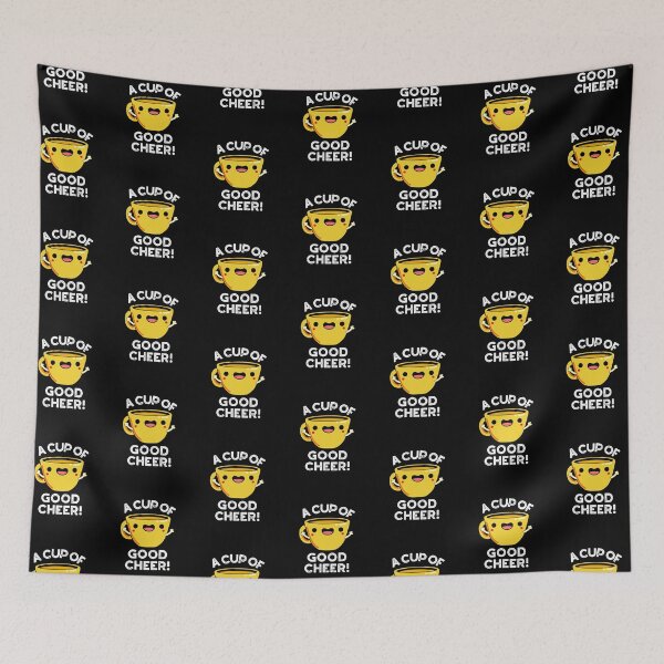 Item preview, A Cup Of Good Cheer Funny Cup Puns (Dark BG) designed and sold by punnybone.