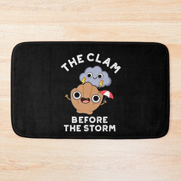 Item preview, The Clam Before The Storm Funny Weather Puns  (Dark BG) designed and sold by punnybone.