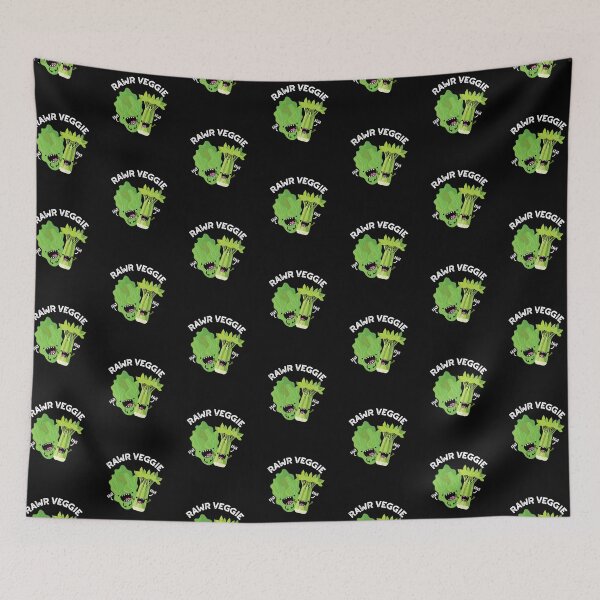 Item preview, Rawr Veggie Funny Food Puns (Dark BG) designed and sold by punnybone.
