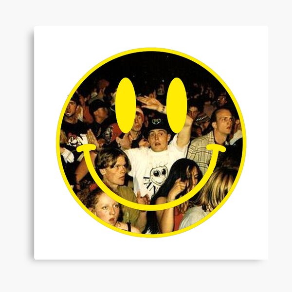 Old Skool 90s Rave Smiley Logo Canvas Print