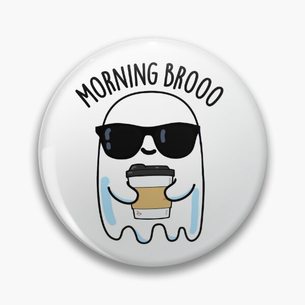 Item preview, Morning Broo Funny Ghost Coffee Puns  designed and sold by punnybone.
