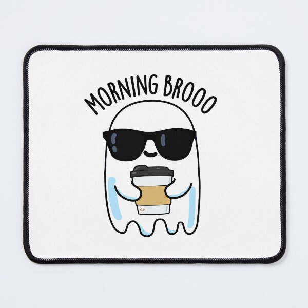 Item preview, Morning Broo Funny Ghost Coffee Puns designed and sold by punnybone.