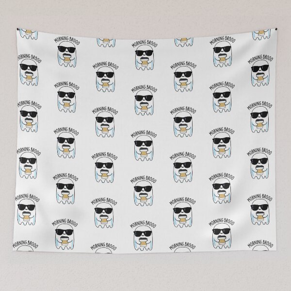 Item preview, Morning Broo Funny Ghost Coffee Puns  designed and sold by punnybone.
