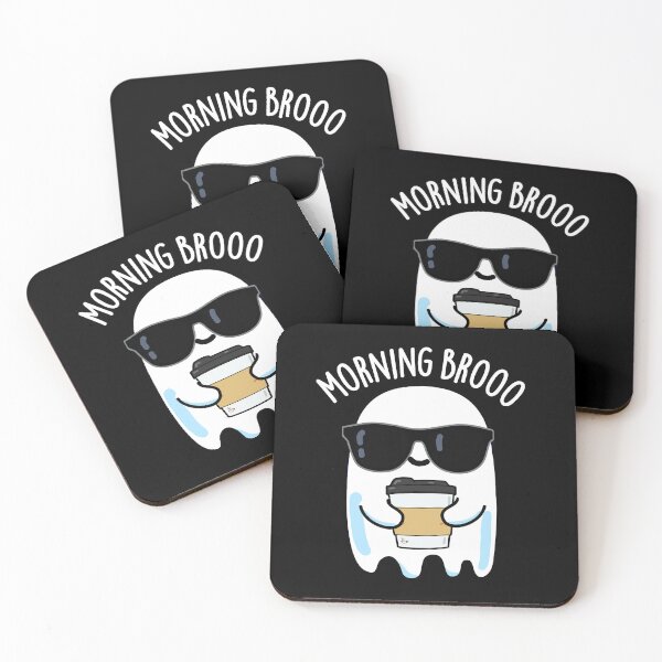 Item preview, Morning Broo Funny Ghost Coffee Puns (Dark BG) designed and sold by punnybone.