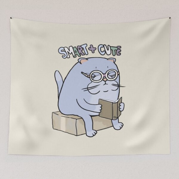 Item preview, Cat In Glasses Reading Book - Smart And Cute designed and sold by ViewerEqualsPhoton.
