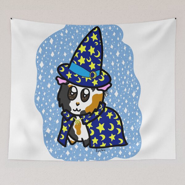 Item preview, Guinea Pig Wizard (Blue) - Transparent designed and sold by PixieAnne23.