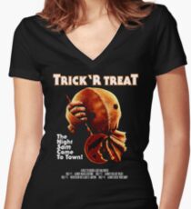 Trick 'r Treat Halloween Mashup T-Shirt Women's Fitted V-Neck T-Shirt