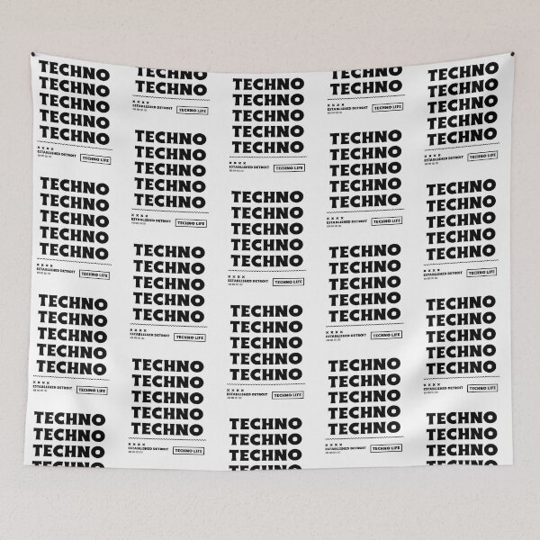 Item preview, Techno Techno Techno Techno Techno (black)  designed and sold by Discothreadz.