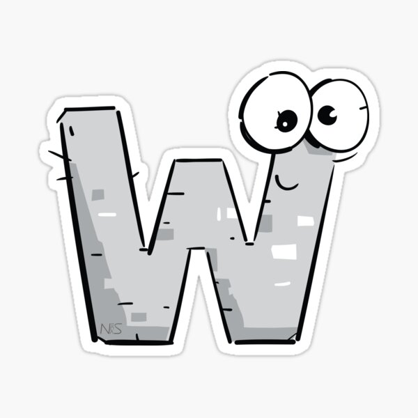 "W Alphabet" Sticker for Sale by nedasadreddin Redbubble
