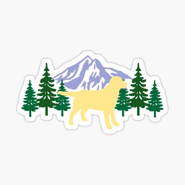 Yellow Labrador Silhouette Evergreen Sticker