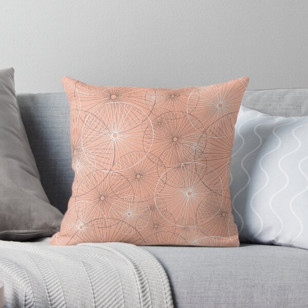 Sea Urchins - Pink and Grey Throw Pillow