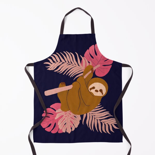 Item preview, Sloth with pink tropical leaves  designed and sold by Cassielewisart.