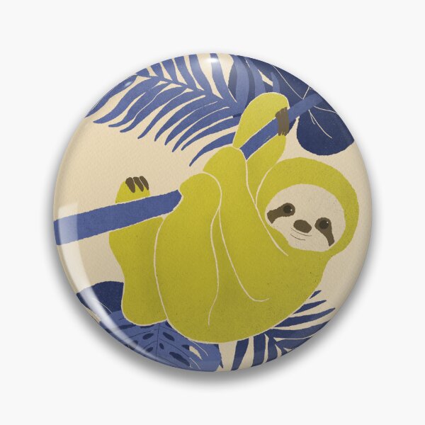 Item preview, Sloth with blue tropical leaves  designed and sold by Cassielewisart.
