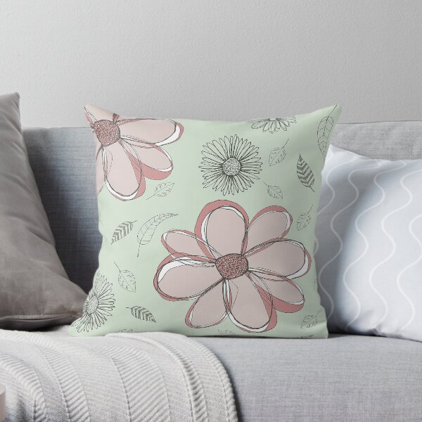 Sketched Botanicals Throw Pillow