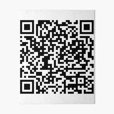 Rick roll qr code with no ads - stickers | Art Board Print