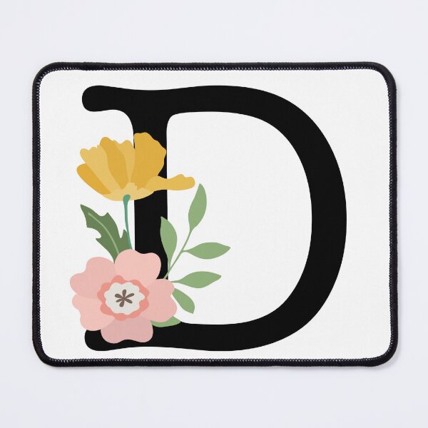 Item preview, Letter D Floral Monogram Typewriter Font Botanical Colorful designed and sold by AlphaWords.