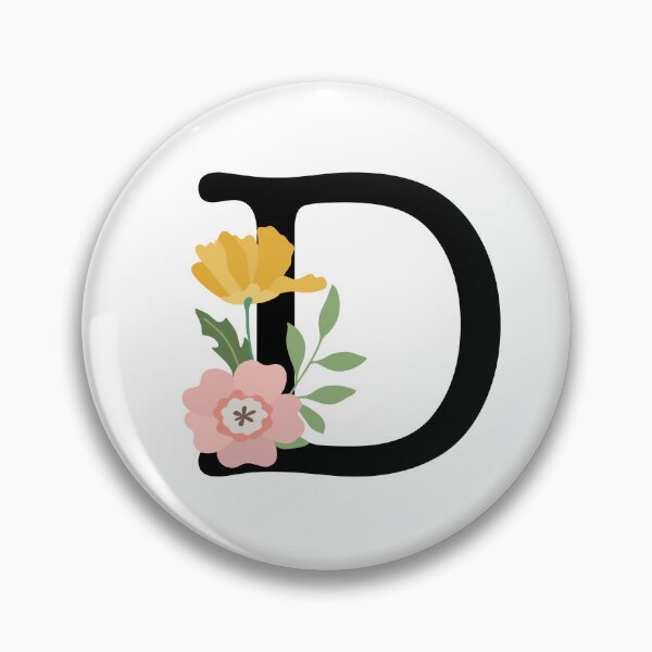 Item preview, Letter D Floral Monogram Typewriter Font Botanical Colorful  designed and sold by AlphaWords.