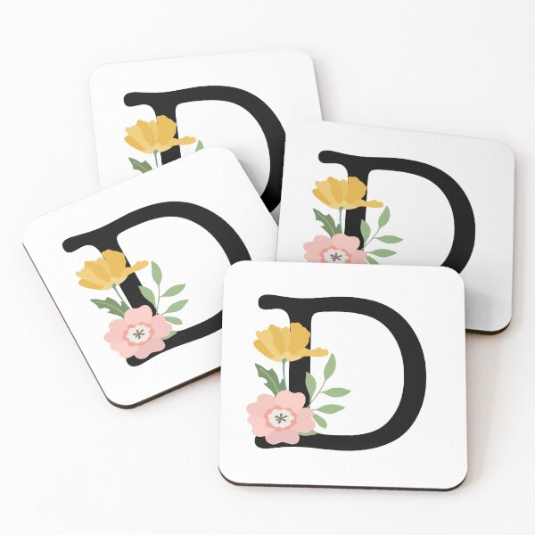 Item preview, Letter D Floral Monogram Typewriter Font Botanical Colorful  designed and sold by AlphaWords.
