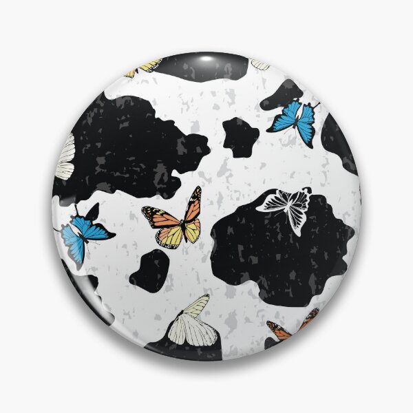Item preview, Butterflies on Black and White Cow Print Pattern  designed and sold by CJAura by Claire Jane Johnson.