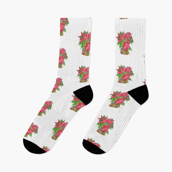 Item preview, Poinsettia flowers watercolor  designed and sold by altairaleon.