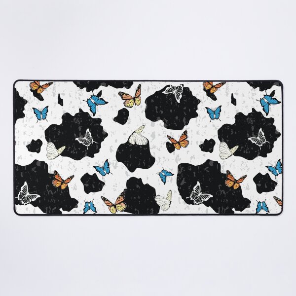 Item preview, Butterflies on Black and White Cow Print Pattern designed and sold by CJAura by Claire Jane Johnson.