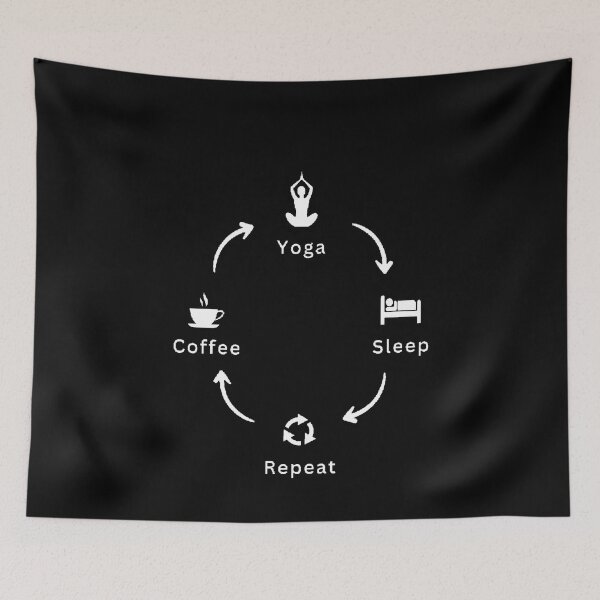Item preview,  Coffee Yoga Sleep Repeat - Funny and Cute quotes designed and sold by Designspot2020.