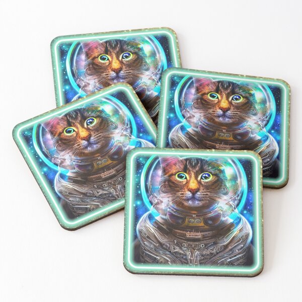Item preview, Galactic space cat traveling the universe designed and sold by BadassBazaar.